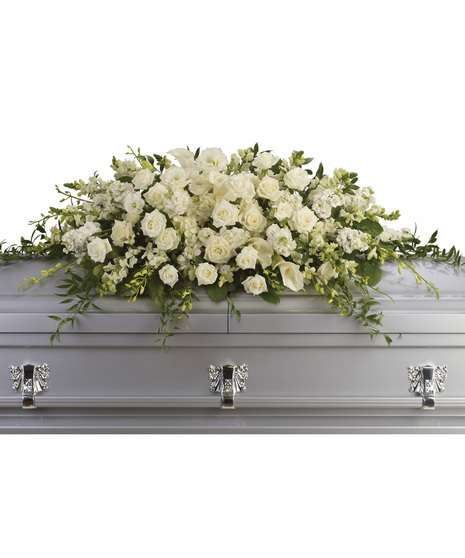 White Array Casket Spray