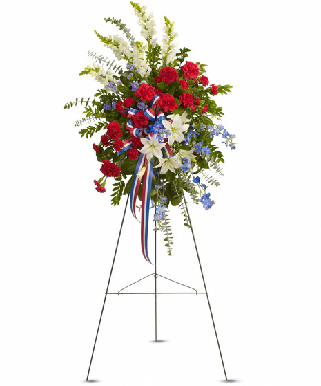 Standing Spray - Red, White, Blue Flowers