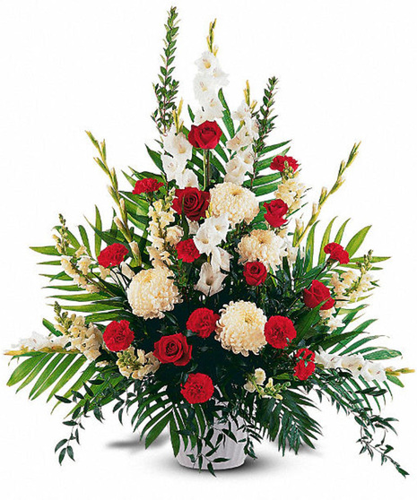 Traditional All White Funeral Basket