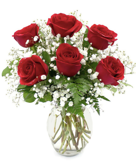 Half Dozen Red  Roses